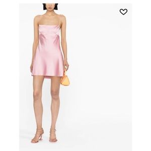 NWT Danielle Guizio Backless Satin Mini Dress Baby Pink
